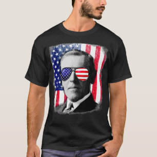 Woodrow Wilson US flag  4th of July  T-Shirt