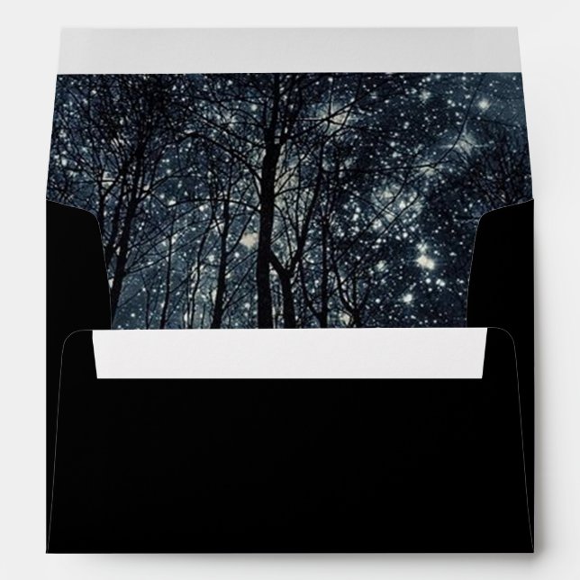Woods Dark Night Glittering Stars Blue Sky Custom Envelopes (Back (Bottom))