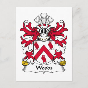 Woods Family Crest Postcard