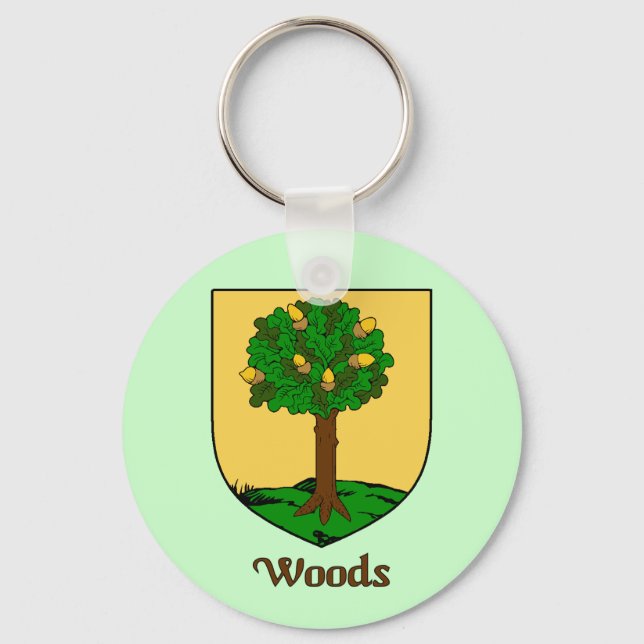 Woods Family Shield Keychain (Front)