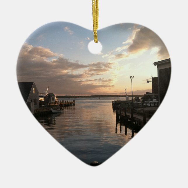 Woods Hole Harbour Christmas Ornament (Front)