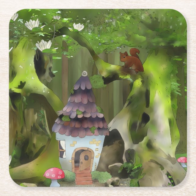 woods  square paper coaster (Front)