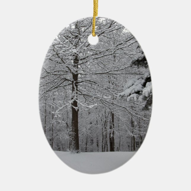 Woods View Ceramic Ornament (Front)