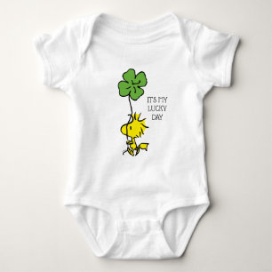 Woodstock Carrying Shamrock Baby Bodysuit