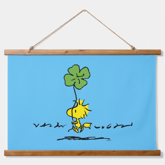 Woodstock Carrying Shamrock Hanging Tapestry (Front)