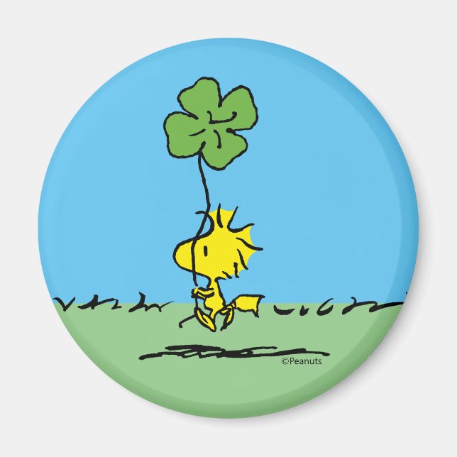 Woodstock Carrying Shamrock Magnet (Front)