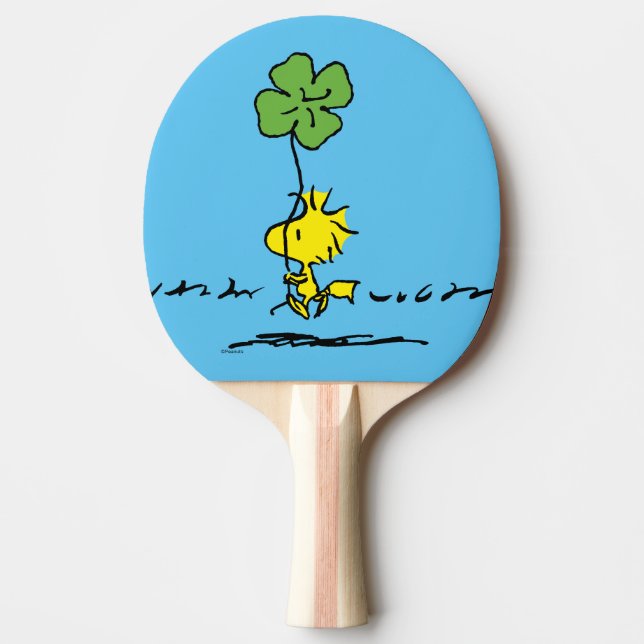 Woodstock Carrying Shamrock Ping Pong Paddle (Front)