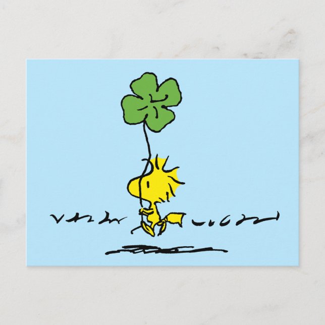 Woodstock Carrying Shamrock Postcard (Front)