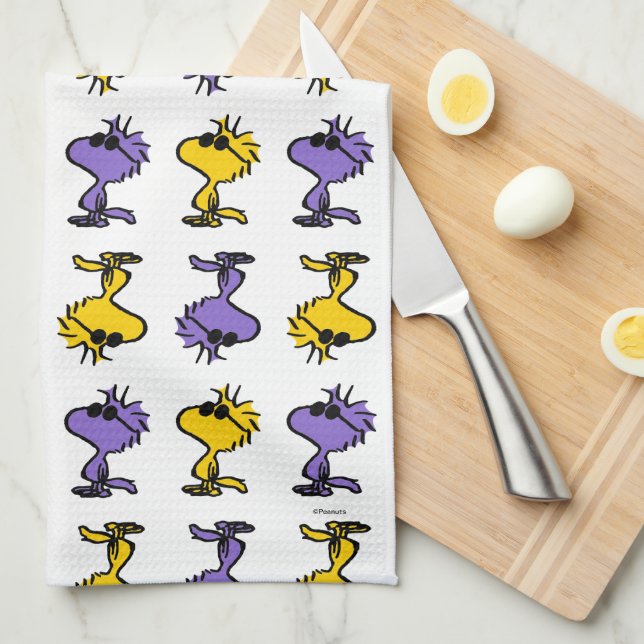 Woodstock Cool Sunglasses Pattern Tea Towel (Quarter Fold)