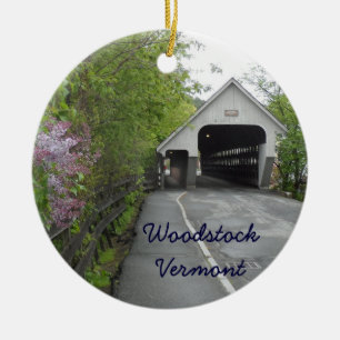 Woodstock Covered Bridge, Vermont Ceramic Ornament
