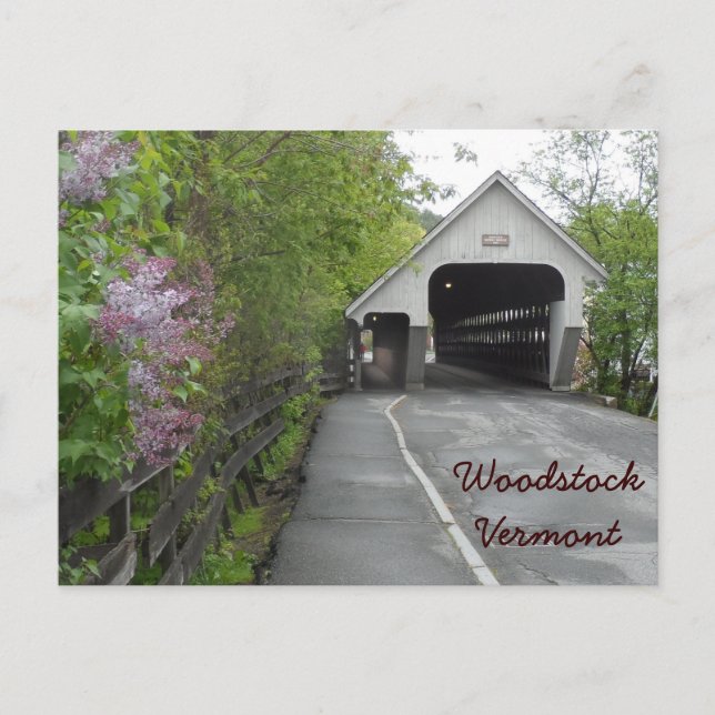 Woodstock Covered Bridge, Vermont Postcard (Front)