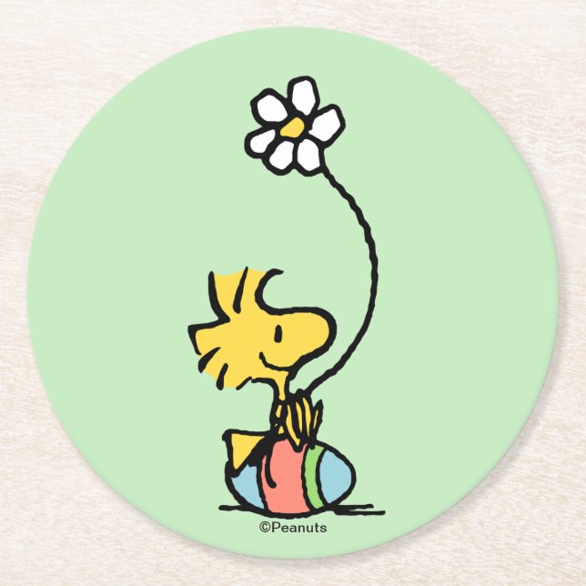 Woodstock Easter Egg Round Paper Coaster (Front)
