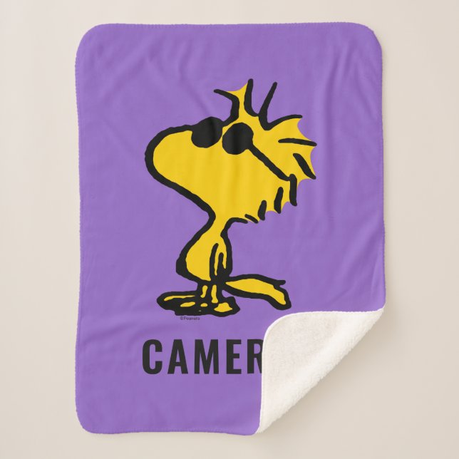 Woodstock In Sunglasses | Add Your Name Sherpa Blanket (Front)