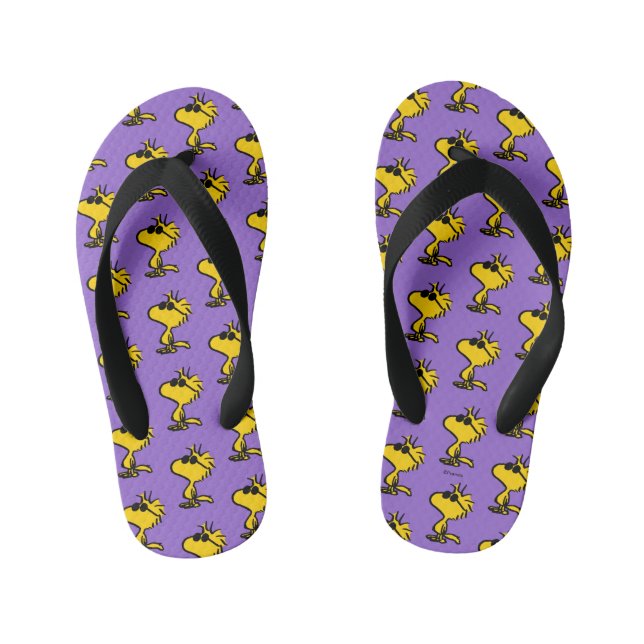 Woodstock In Sunglasses Kid's Thongs (Footbed)