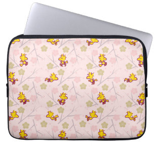 Woodstock Pink Cherry Blossom Pattern Laptop Sleeve