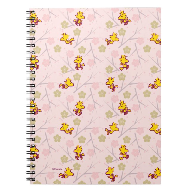 Woodstock Pink Cherry Blossom Pattern Notebook (Front)