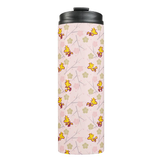 Woodstock Pink Cherry Blossom Pattern Thermal Tumbler (Front)