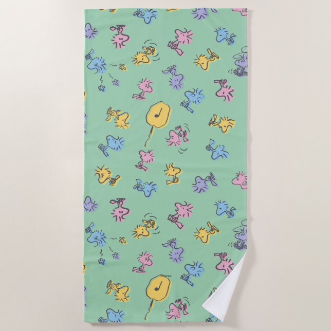 Woodstock Sugar Pop Art Pattern Beach Towel (Front)