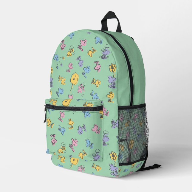 Woodstock Sugar Pop Art Pattern Printed Backpack (Back Corner Right)
