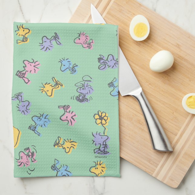 Woodstock Sugar Pop Art Pattern Tea Towel (Quarter Fold)