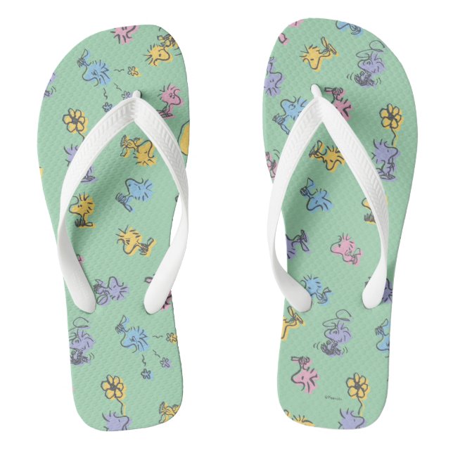 Woodstock Sugar Pop Art Pattern Thongs (Footbed)