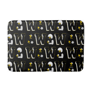 Woodstock Varsity Sports Letter Pattern Bath Mat