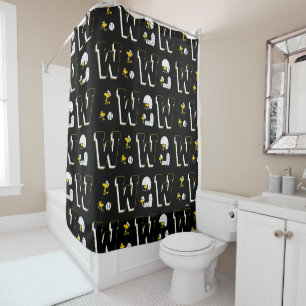 Woodstock Varsity Sports Letter Pattern Shower Curtain