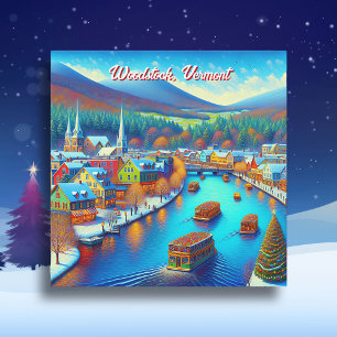 Woodstock, Vermont at Christmas time Card