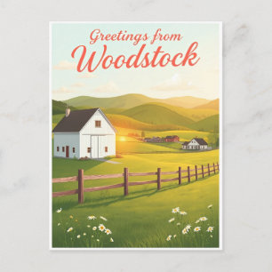 Woodstock, Vermont – Farm & Village Scenes Postcard