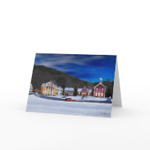Woodstock Vermont on a winter night
