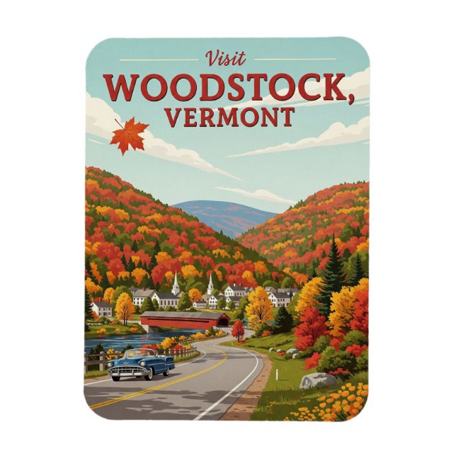 Woodstock Vermont Travel Magnet (Vertical)