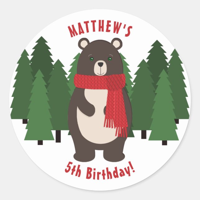 Woodsy Bear Classic Round Sticker (Front)