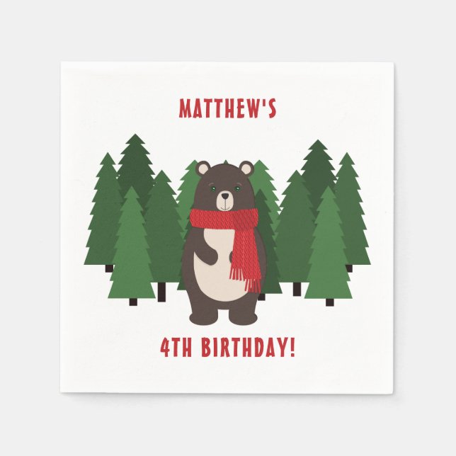 Woodsy Bear Napkin (Front)