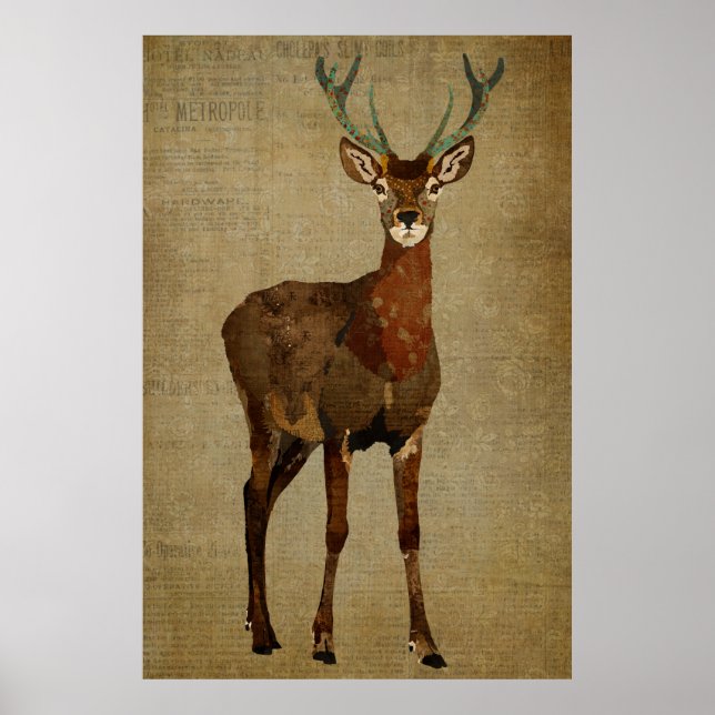 Woodsy Elk Art Poster (Front)