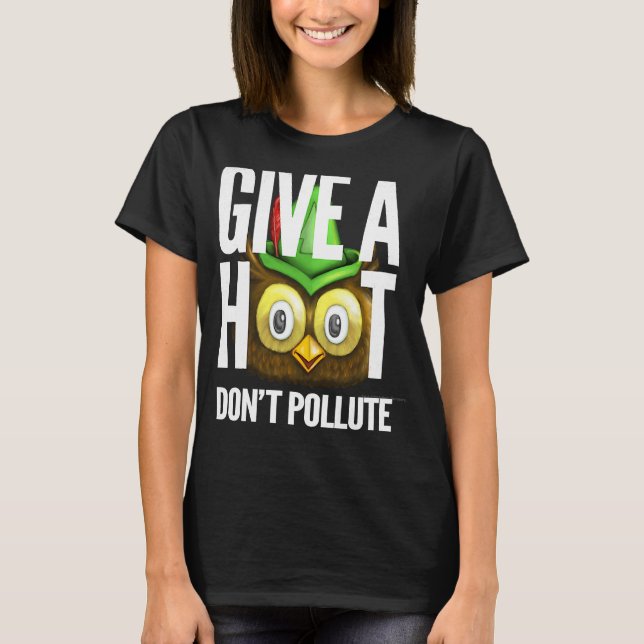 Woodsy Owl Give a Hoot Don't Pollute Distressed Vi T-Shirt (Front)