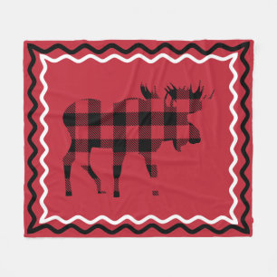 Woodsy Red and Black Plaid Fleece Blanket