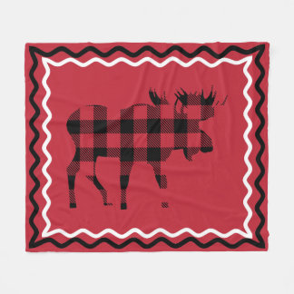 Woodsy Red and Black Plaid Fleece Blanket