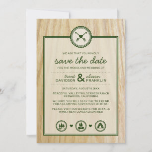 Woodsy Wedding & Glamping Save the Dates Date