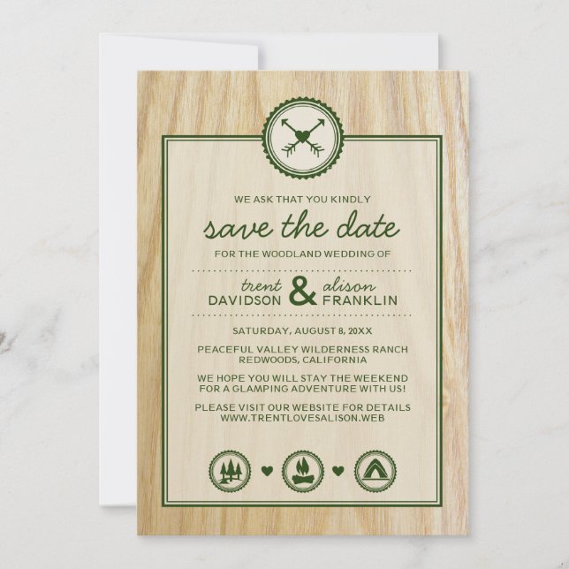 Woodsy Wedding & Glamping Save the Dates Save The Date (Front)