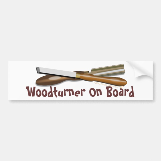 Woodturning Tools Crossed Roughing Gouge and Skew Bumper Sticker (Front)