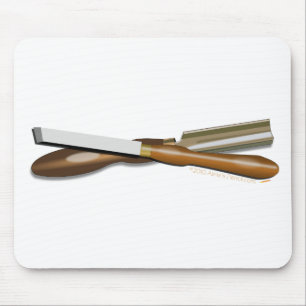 Woodturning Tools Crossed Roughing Gouge and Skew Mouse Pad