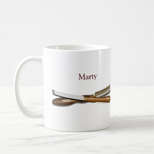 Woodturning Tools Personalised Gift Mug (Left)