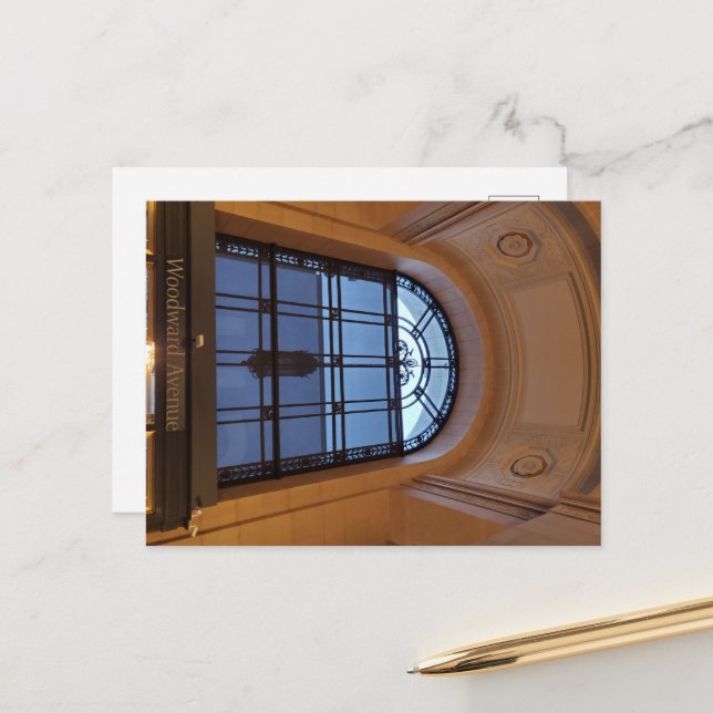 Woodward Ave, Detroit, Michigan Postcard (Front/Back In Situ)