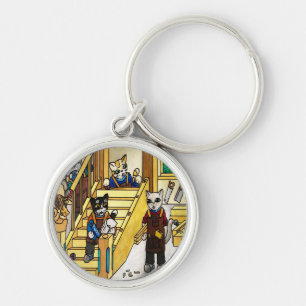 Woodwork Joinery Cats Key Ring