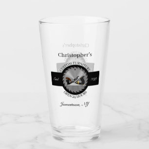 Woodwork Saw Blade Plane Drinkware Pint Beer Glass
