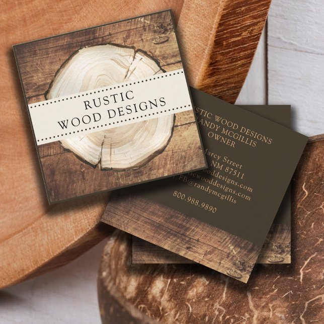 Woodworker Carpenter Rustic Wood Business Card (Creator Uploaded)