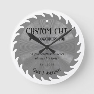 Woodworker Carpenter Saw Blade PubWall Clock