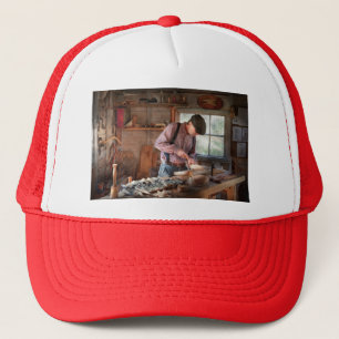 Woodworker - Carving - Carving a duck Trucker Hat