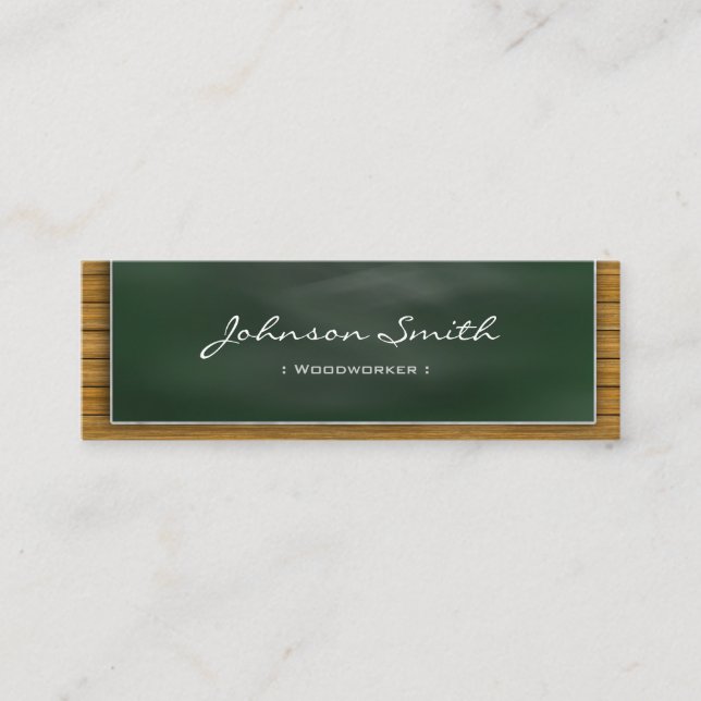 Woodworker - Cool Blackboard Personal Mini Business Card (Front)