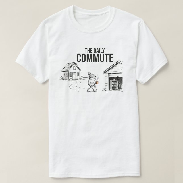 Woodworker Daily Commute Coffee – Funny Carpenter  T-Shirt (Design Front)
